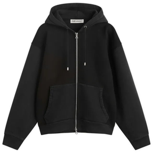 Our Legacy Men's Rascal Zip Up Hood Pigment Black Hefty Fleece