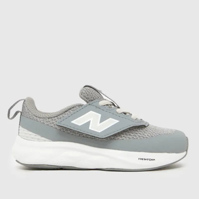 New Balance Kids' Fresh Foam 625 NEW-B Hook & Loop in Grey/White Mesh