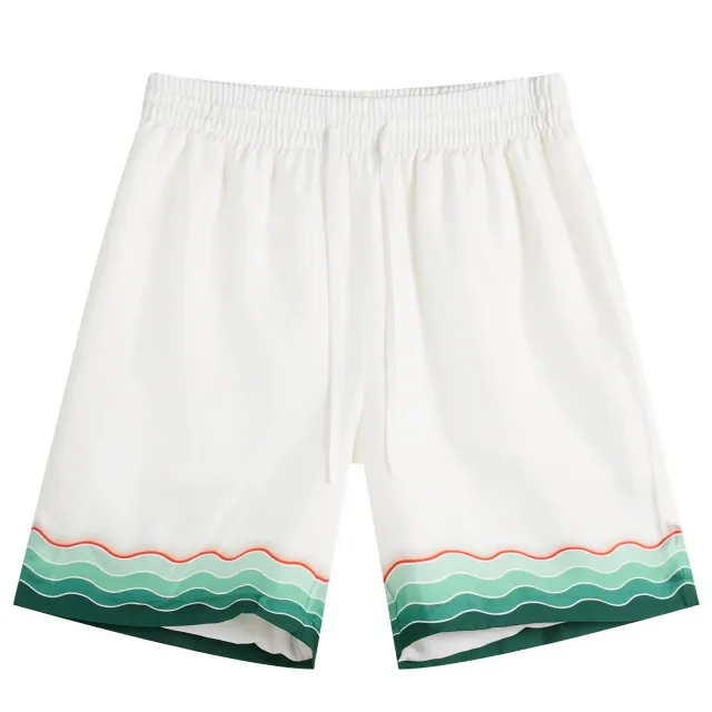 Casablanca Men's Silk Twill Montagne Drawstring Shorts White