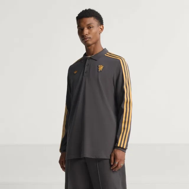 adidas Manchester United Terrace Icons Long Sleeve Polo Shirt