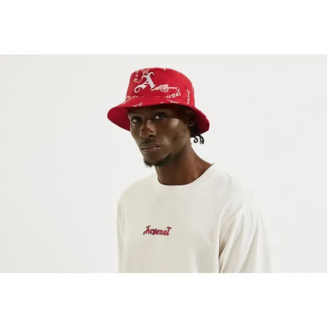 Arsenal 47 Gothic Text Bucket Hat, Red