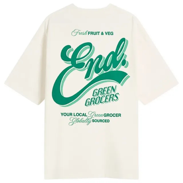 END. Outdoor Sign T-Shirt Ecru