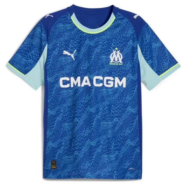 PUMA Olympique Marseille 25/26 Third Jersey Men, Vivid Blue/Azure, size 3XL