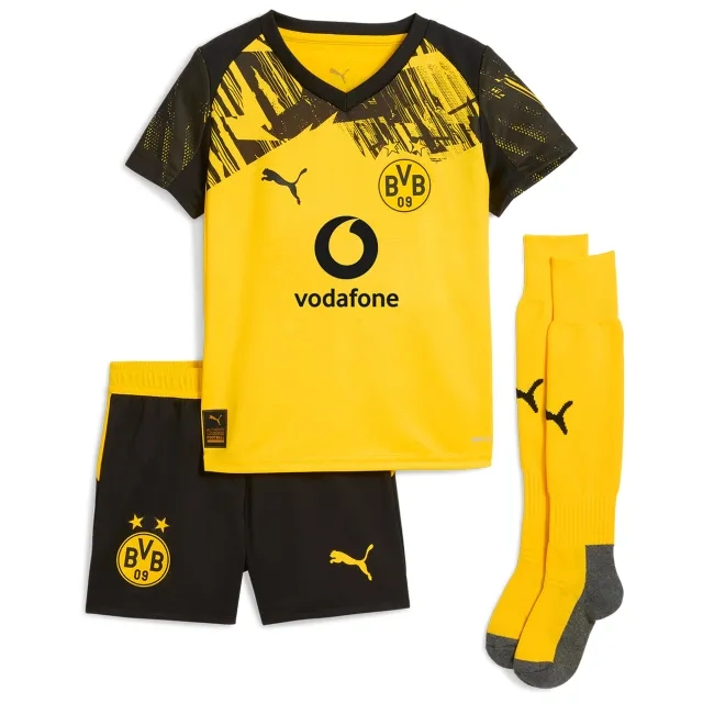 PUMA Borussia Dortmund 25/26 Minikit Kids, Faster Yellow/Black, size 2-3 Months