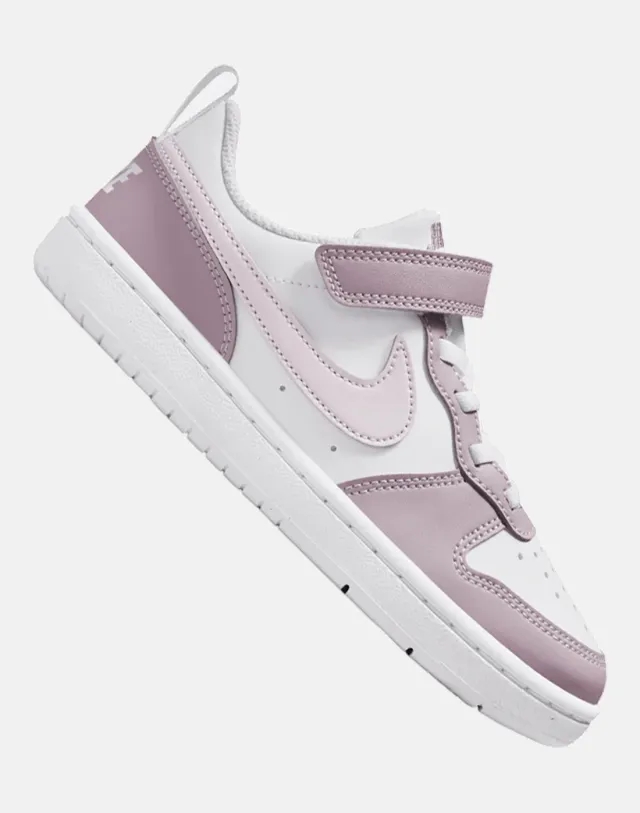 Nike Younger Kids Court Borough Low Recraft Trainers in Pink/White 