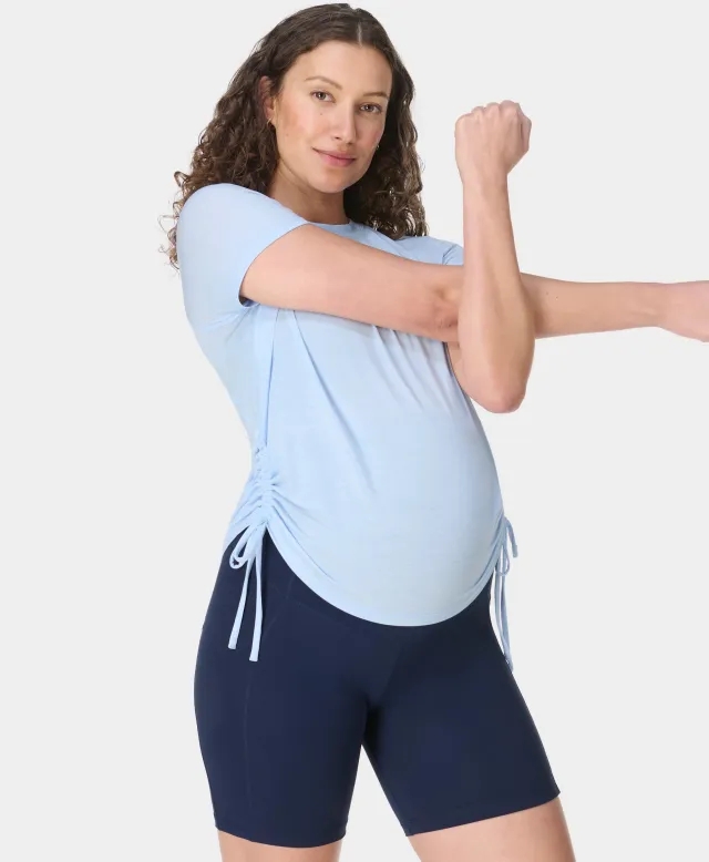 Soft Flow Maternity Ruched T-Shirt