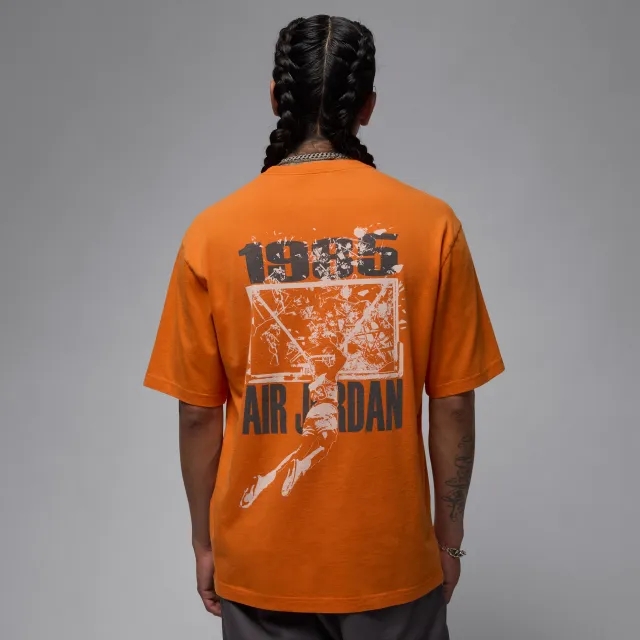 Nike Jordan Brooklyn Men's Oversized Graphic T-Shirt - Orange