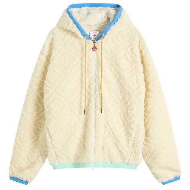 Casablanca Men's Monogram Fleece Jacket White