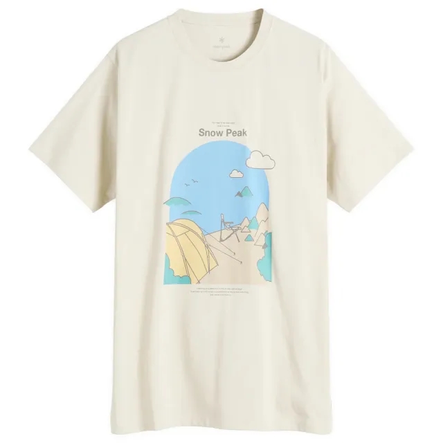 Snow Peak Men's Camping Graphic T-Shirt Ivory