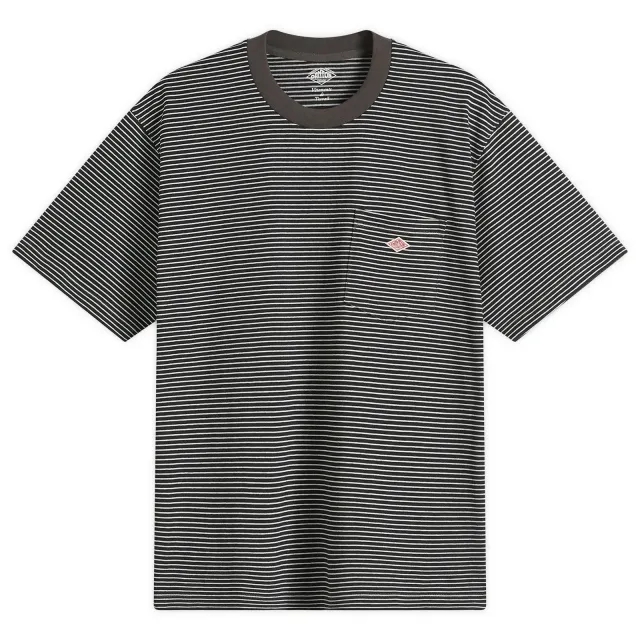 Danton Men's Pocket T-Shirt Black/White Stripe