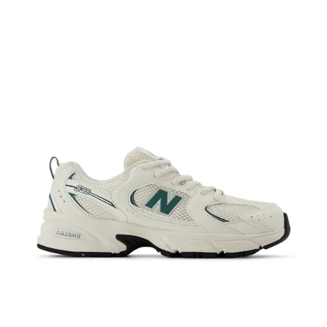 New Balance Kids' 530 LACE in White/Green Synthetic