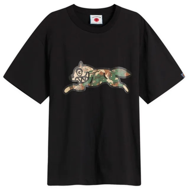 ICECREAM Men's Woodland Camo Running Dog T-Shirt Black
