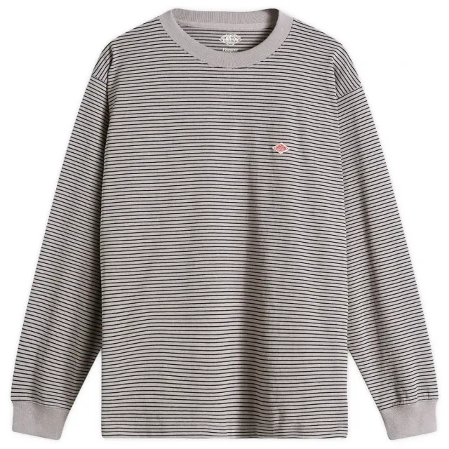 Danton Men's Long Sleeve Stripe T-Shirt Grey/Black Stripe