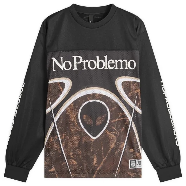 No Problemo Men's Alien Long Sleeve Moto Jersey Black