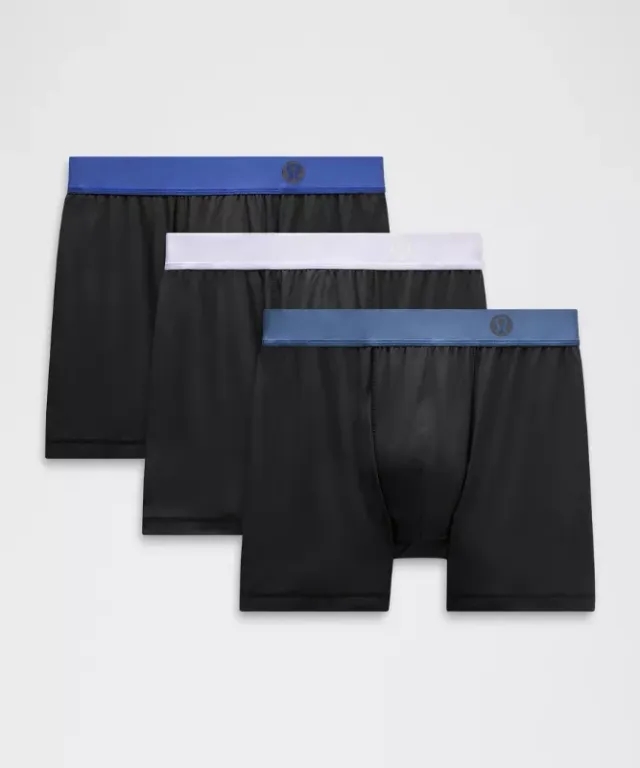 lululemon – Men's Always In Motion Boxer Briefs 3 Pack – 5" – Color Blue/Black – Size 3XL