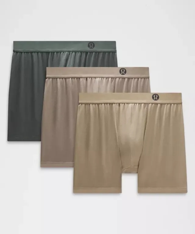 lululemon – Men's Always In Motion Boxer Briefs 3 Pack – 5" – Color Grey/Brown – Size Large