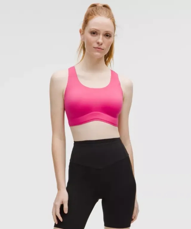 lululemon – Women's Go Further Sports Bra with Support Code Technology High Impact, C/D Cup – Color Pink – Size Large