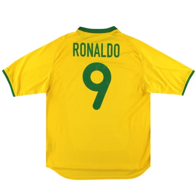 2000-02 Brazil Nike Home Shirt Ronaldo #9 L - Brazil / Excellent 