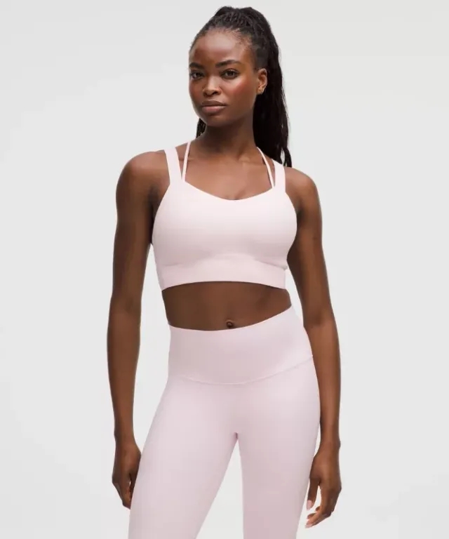 lululemon – Women's Like a Cloud Longline Sports Bra Light Support, D/DD Cup – Color Pink – Size 10