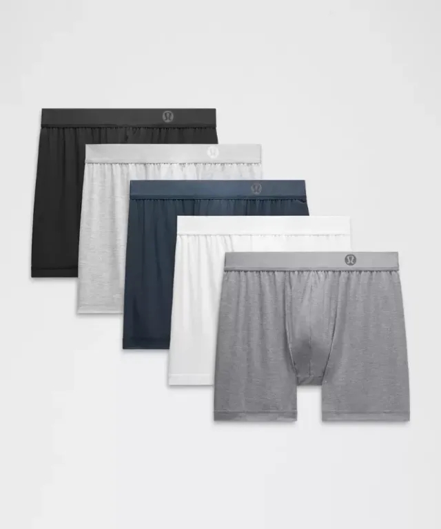 lululemon – Men's Always In Motion Boxer Briefs 5 Pack – 5" – Color Black – Size 3XL
