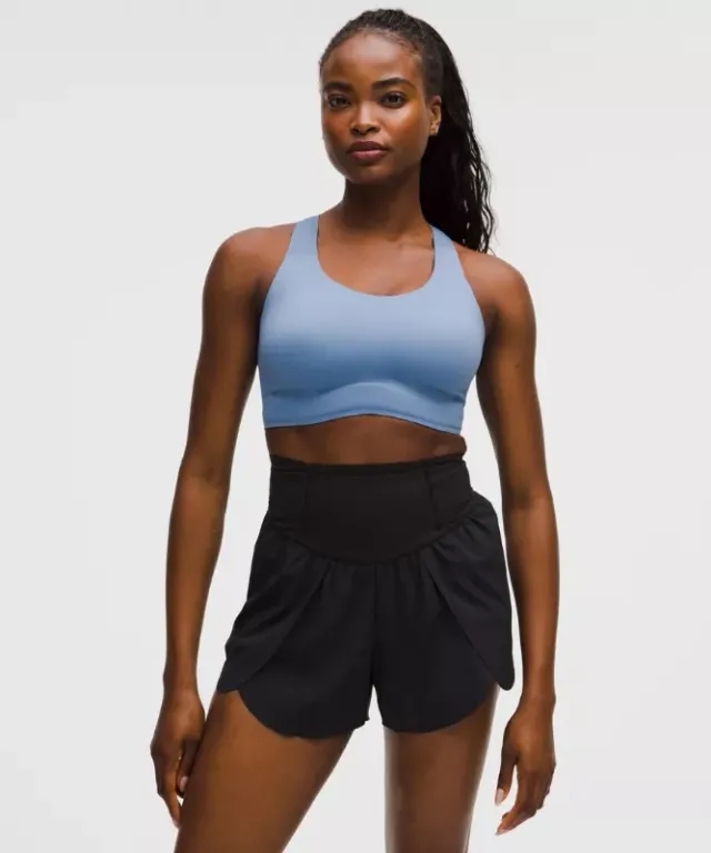 lululemon – Women's Go Further Sports Bra with Support Code Technology High Impact, C/D Cup – Color Blue – Size Large