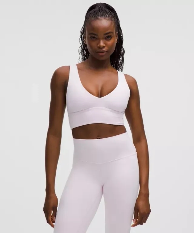 lululemon – Women's Align V-Neck Sports Bra Light Support, C/D Cup – Color Pink – Size 10