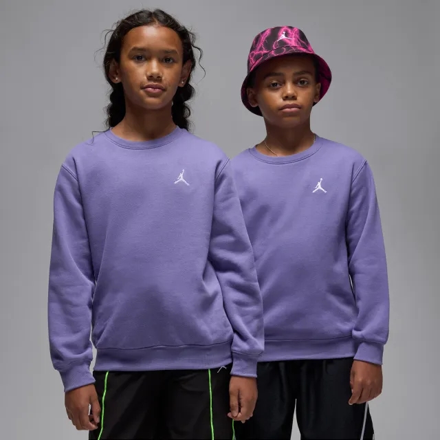 Nike Jordan Brooklyn Fleece Older Kids' Crew Top - Purple - Cotton/Polyester