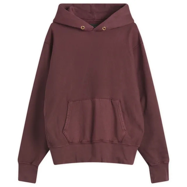 Les Tien Men's Heavyweight Hoodie Washed Red Mahogany