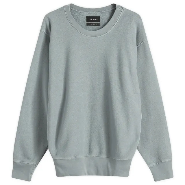 Les Tien Men's Heavyweight Crew Washed Slate Grey