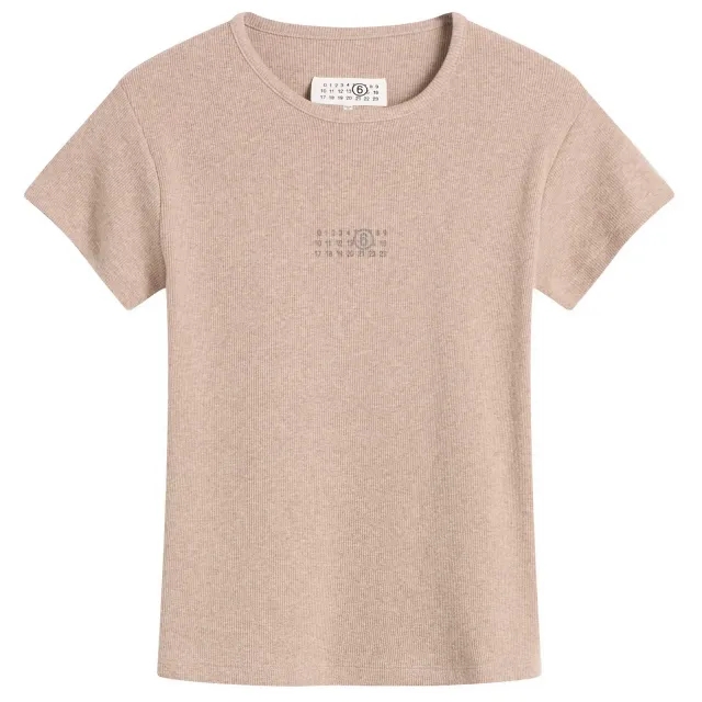 MM6 Maison Margiela Women's Shrunken T-Shirt Taupe