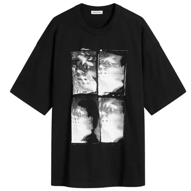 YMC Men's Triple T-Shirt Faces Black