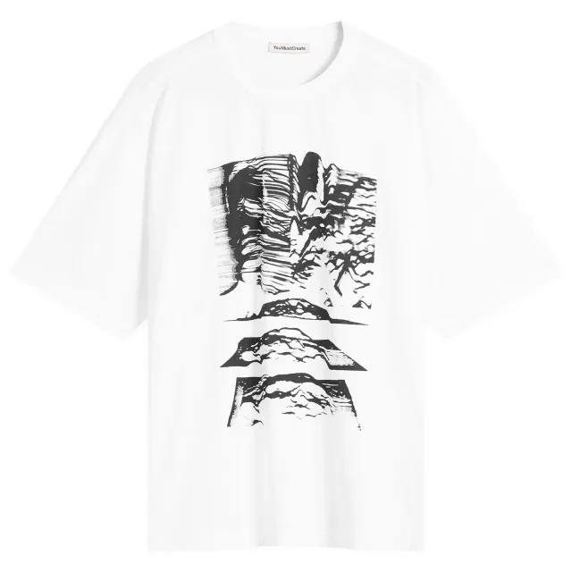 YMC Men's Triple T-Shirt Mountains White
