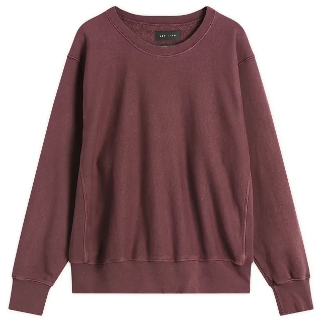 Les Tien Men's Heavyweight Crew Washed Red Mahogany