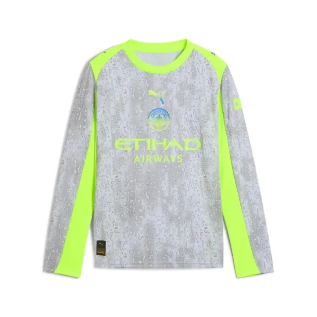 PUMA Manchester City 25/26 Long Sleeve Third Jersey Youth Shirt, Cool Weather/Pro Green