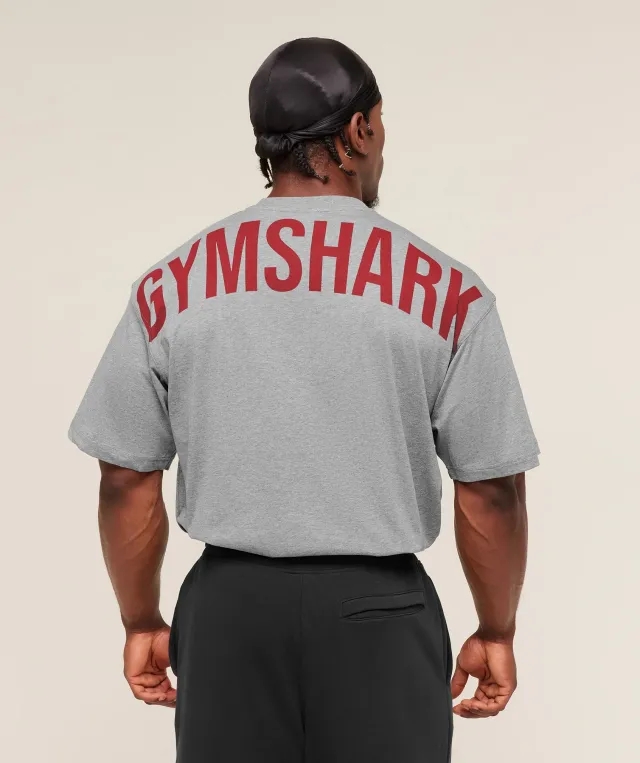  Power T-Shirt - Charcoal Core Marl/Sets Red