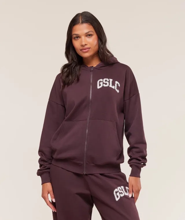  GSLC Graphic Zip Up Hoodie - Cherry Purple