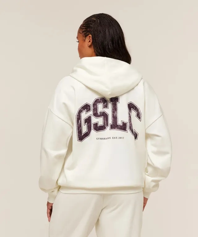  GSLC Graphic Zip Up Hoodie - Soft White