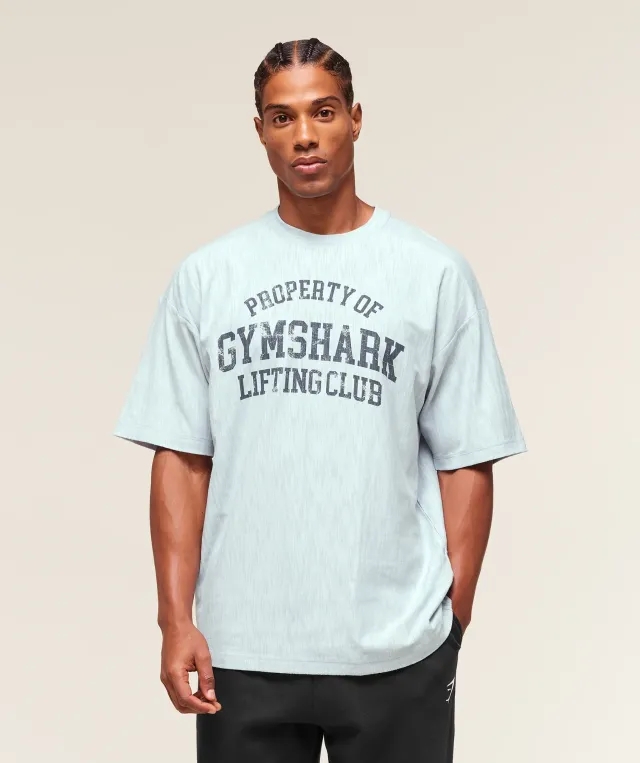  Lightweight Slub Textured T-Shirt - Smoke Blue