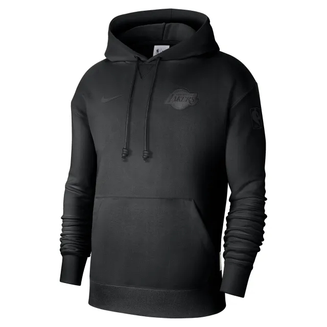 Los Angeles Lakers Standard Issue Nike Dri-FIT Basketball Pullover Hoodie - Black - Fleece