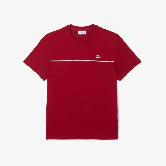 Lacoste Trim Cotton Jersey T-shirt - Bordeaux