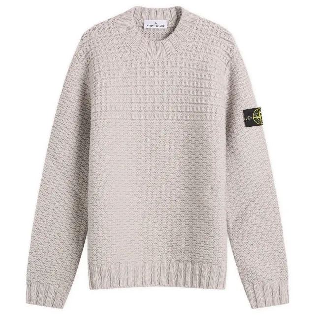Stone Island Men's Pure Wool Heavyweight Jumper Pearl Grey