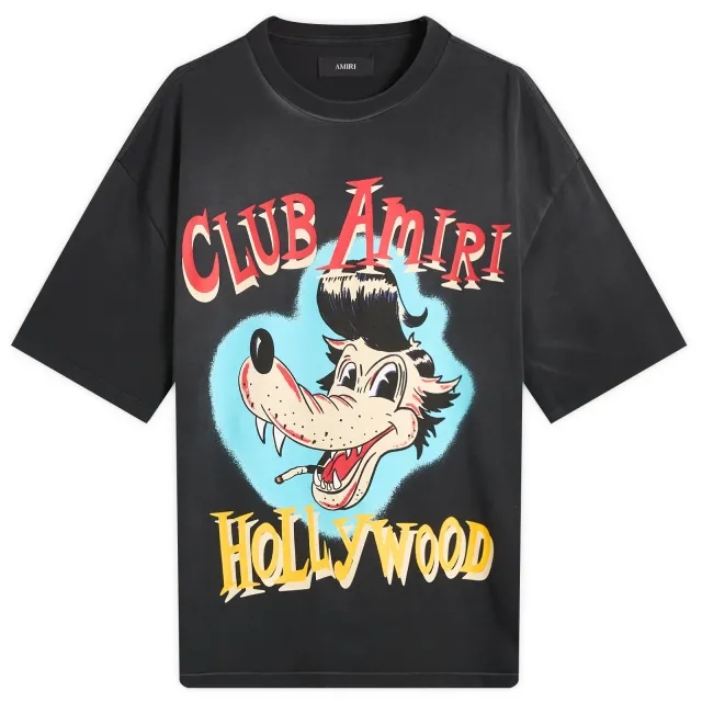 AMIRI Men's Club AMIRI Men's Wolf Oversized T-Shirt Black