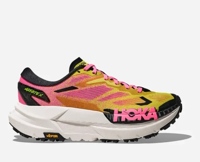 Hoka Women's Mafate X In Neon Hoka Citrus/Neon Rose