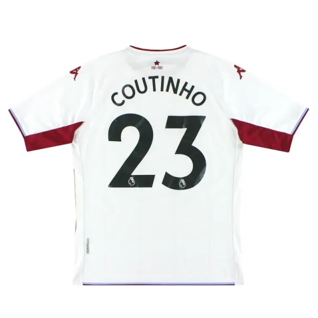 2021-22 Aston Villa Kappa Kombat Away Shirt Coutinho #23 L - Aston Villa / Excellent 