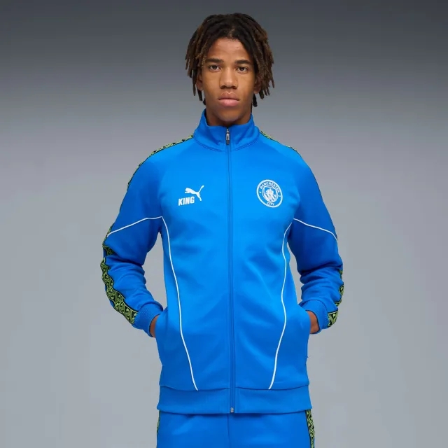 PUMA Manchester City King Anthem Jacket Men, Hyperlink Blue/Pro Green, size 3XL