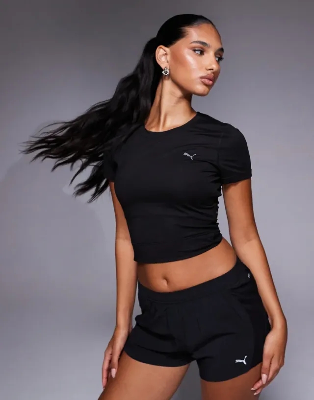 PUMA Cloudspun Short Sleeve Twist Tee Women, Black