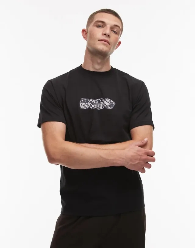 Vans No Dice Central Graphic Logo T-Shirt In Black