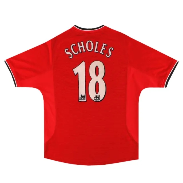 2000-02 Manchester United Umbro Home Shirt Scholes #18 M - Manchester United / Excellent 