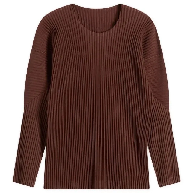 Homme Plissé Long Sleeve Top Edge Brown