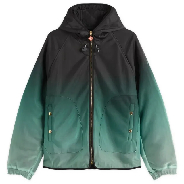Casablanca Men's Windbreaker Nylon Gradient Technical Jacket Black